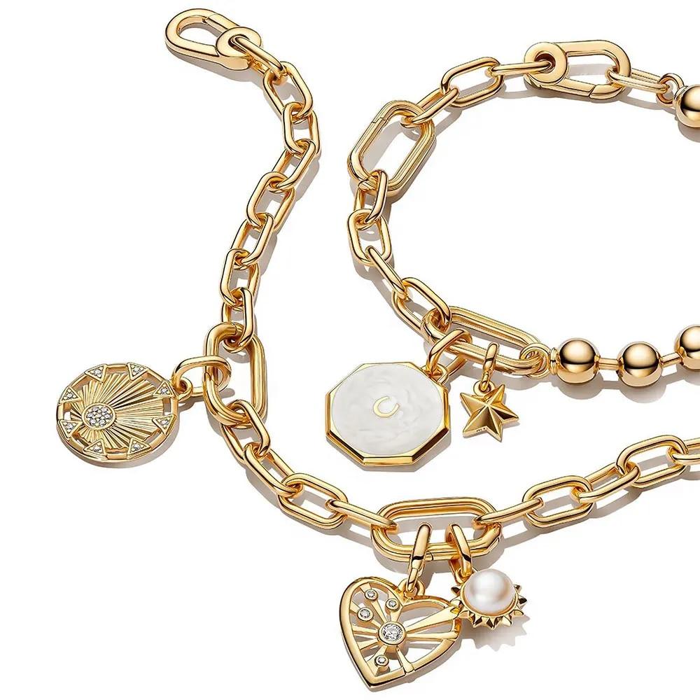 Посеребренный латунный браслет Me, жемчужные браслеты-цепочки для женщин, изысканные подарочные украшения, подходящие для подвесок, новая коллекция 2022 года Me