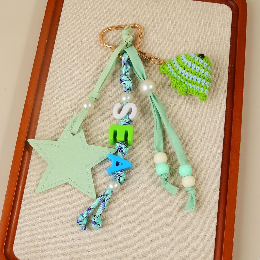 Beach Bag Charm Crochet Fish Shell Star Pendant Paisley Silk Scarf Beaded Braided Rope Accessory Bag Charm
