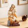 Resin Carving Family Figurine, Mother Father Son Daughter Statue, Hand-Painted Parents Kids Sculpture, Gift for Mother's Day Father's Day