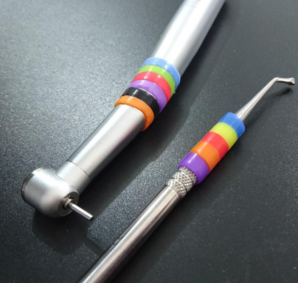 Автоклавируемые стоматологические универсальные силиконовые кольца с цветовым кодом, разноцветные кольца для наконечников или инструментов (Диаметр 7 мм/5 мм)