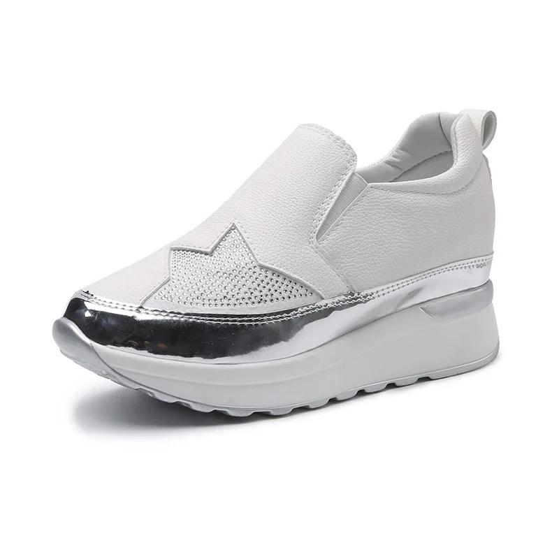 Модные женские туфли Chaussure Femme, модные женские туфли на осень, большие ленивые туфли на платформе, повседневные мокасины, удобные туфли Allmatch из вулканизированной ткани, женские кроссовки