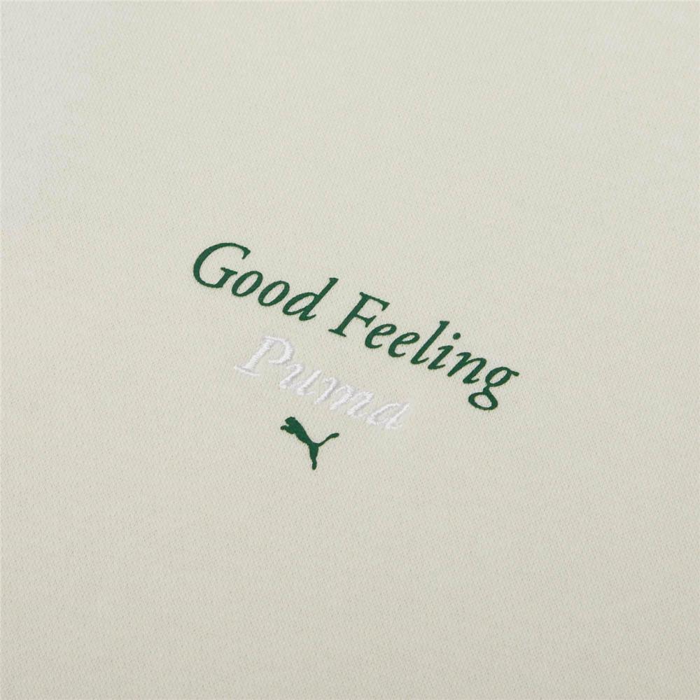 Puma Wellness Club Crew Embroidered Logo Fleece Sweatshirt Women Sweatshirt Ivory-White 534398-73