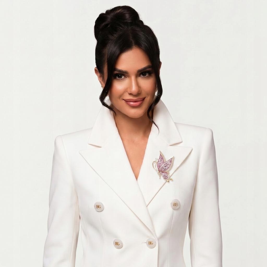 Women'S Butterfly Brooch -Plated Stones For Jacket Pinets