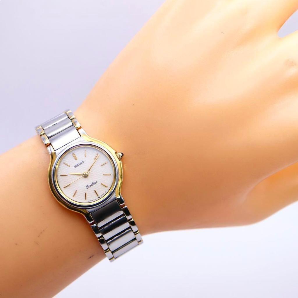 [USED] Good Condition SEIKO Exceline Women's Watch, Gold and Silver, 934