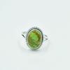 Кольцо с овальным драгоценным камнем из зеленой меди и бирюзы, дизайнерские украшения ручной работы, эффектное кольцо, серебро 925 пробы, богемное кольцо