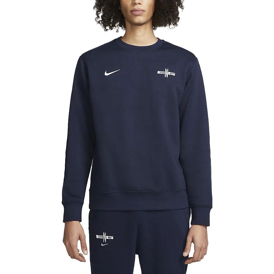 Nike Толстовки Мужские Темно-синие С круглым вырезом Умеренные Обычный крой DR9141-451