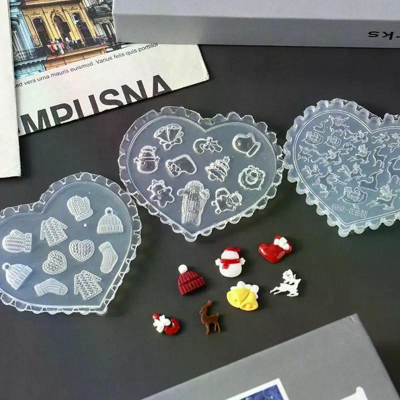 1 шт. 3D акриловая силиконовая форма для ногтей - Рождественская шапка Носки Ракушка Морская звезда Лилия Тюльпан, Декор для DIY маникюра
