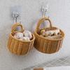 Wall-Mounted Plastic Rattan Storage Basket for Kitchen and Bathroom