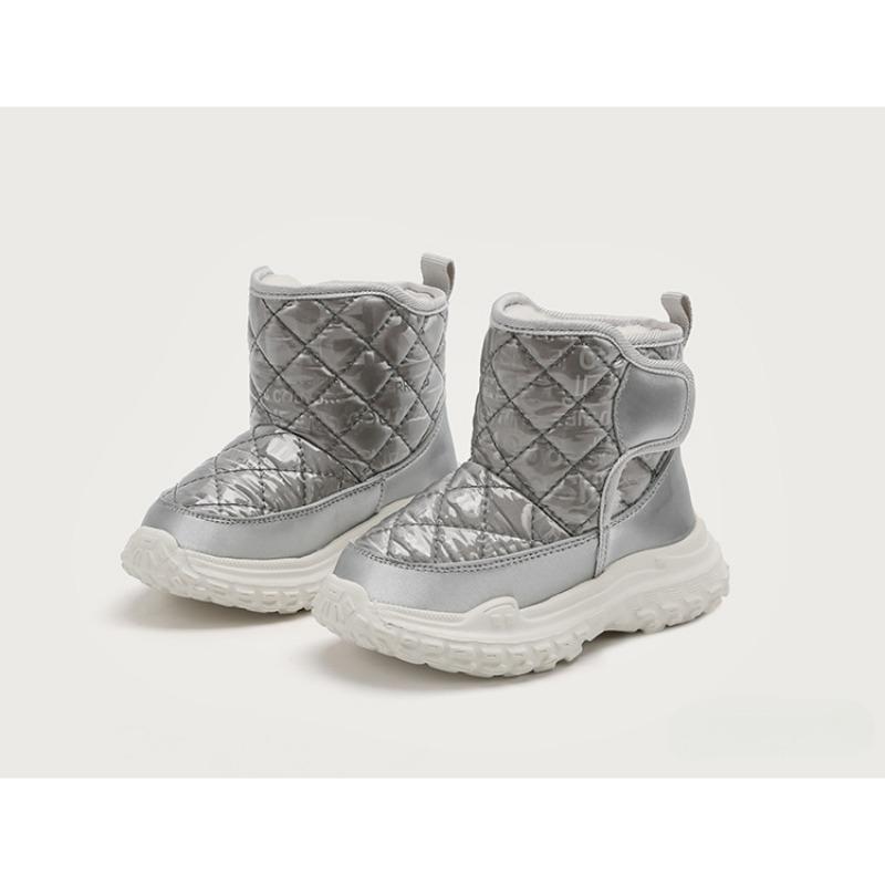 Модные универсальные однотонные высокие сапоги с липучками, утолщенные детские зимние сапоги, повседневная хлопковая обувь, теплые хлопковые сапоги для мальчиков и девочек