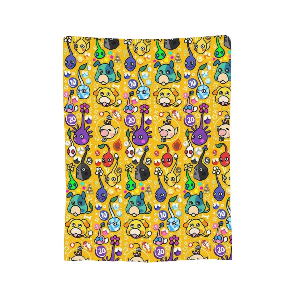 Game Cartoon Cute Pikmin Blanket Fleece All Season Breathable Super Soft Throw Blanket for Sofa Travel Bedding Throws