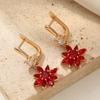 Synthetic Zircon Flower Drop Earrings for Women 2025 New Fashion Wedding Party Earring Jewelry Accessories Gifts