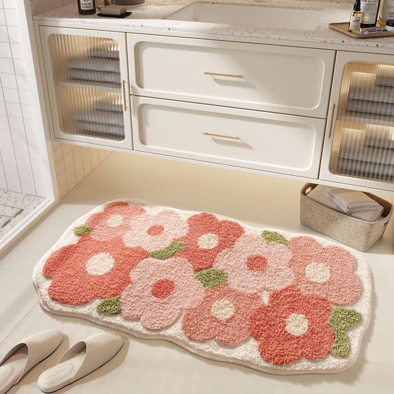 Роскошные мягкие мохнатые коврики из микрофибры, коврик для ванной, противоскользящий коврик для ванной комнаты в туалете, абсорбирующий меховой коврик для ванной комнаты