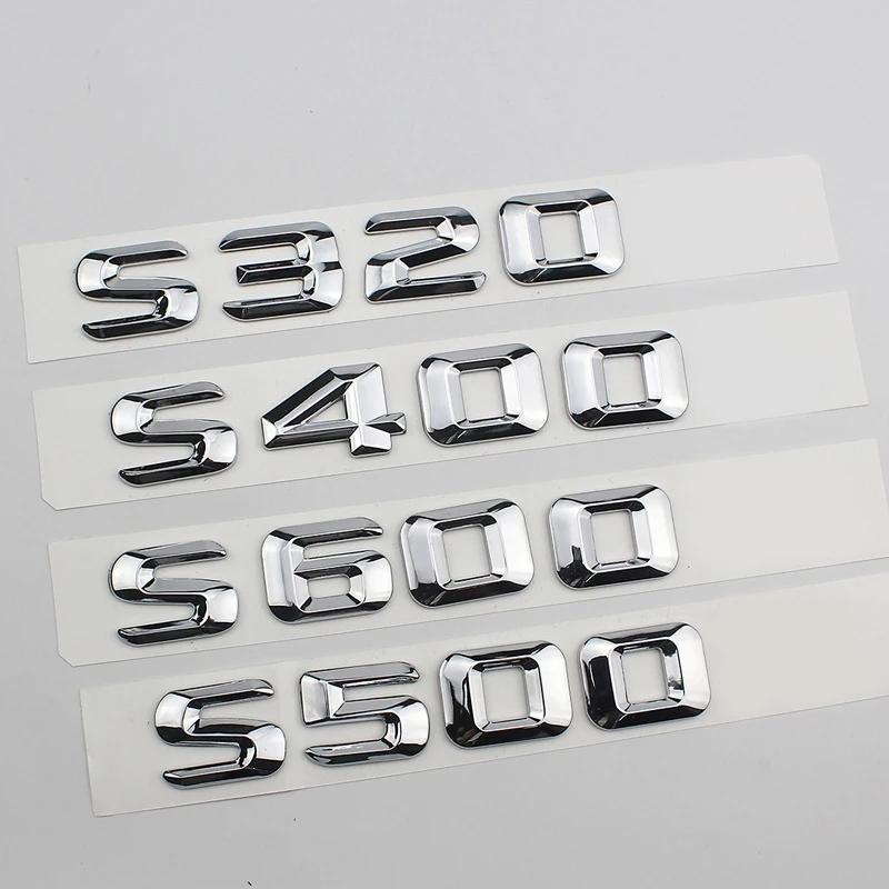 3D ABS Chrome Logo S320 S350 S400 S450 S500 S550 S580 S600 Emblem Letters Car Trunk Badge For Mercedes S W222 W223 NFGJX434 Accessories