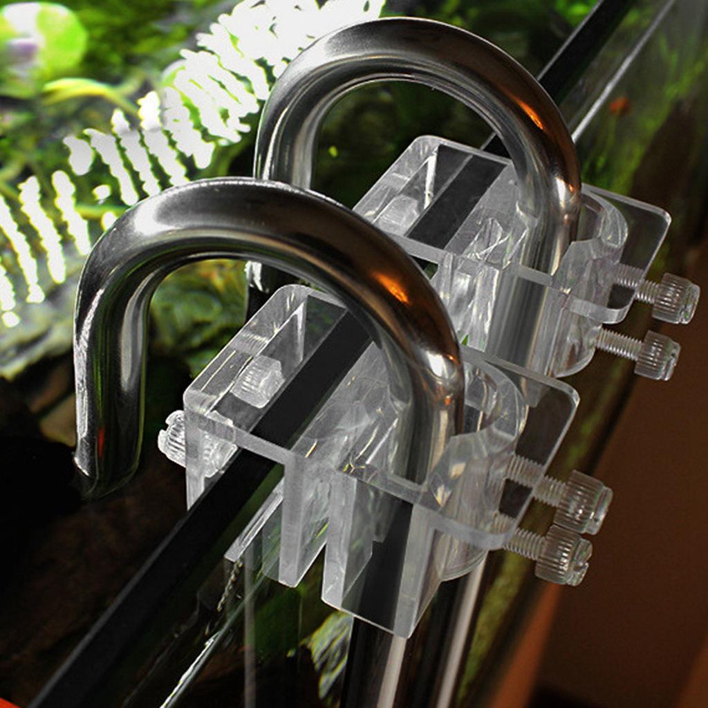 2Pcs Acrylic Transparent Aquarium Fish Tank Water Pipe Hose Fixing Clip Tube Clamp Holder