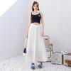 Белая нежная стильная милая юбка для женщин на весну и лето, высокая талия, тонкая и универсальная длинная юбка, маленькая юбка-торт