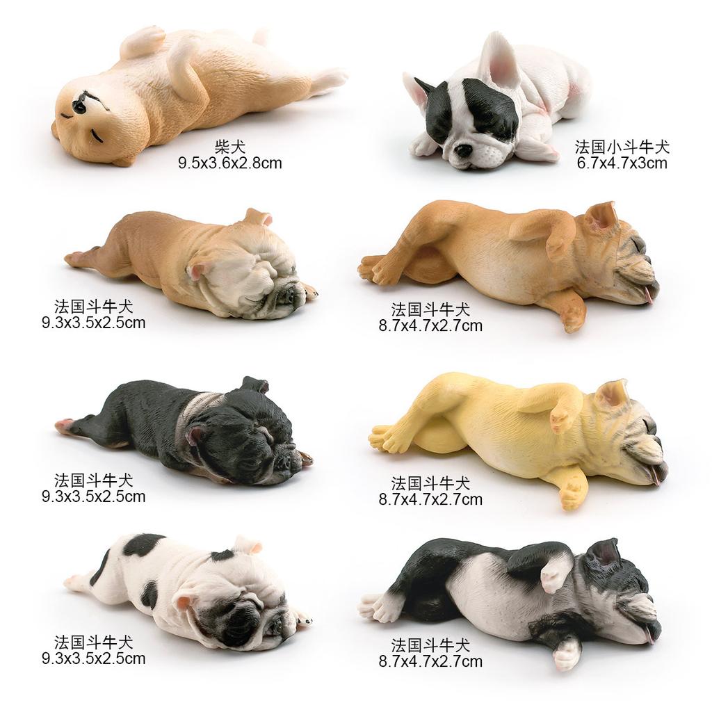 8 Simulated Sleeping Positions French Bulldog Shiba Inu Static Model Children'S Fun Pet Dog Desktop Decoration Ornament