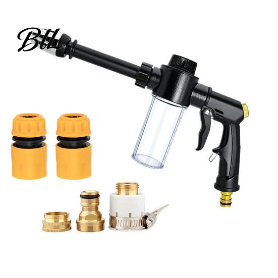 Versatile Garden Hose Nozzle with Foam Cannon, 3 Spray Modes, High-Pressure Car Wash Sprayer Nozzle, Heavy Duty Booster for Washing Outdoor