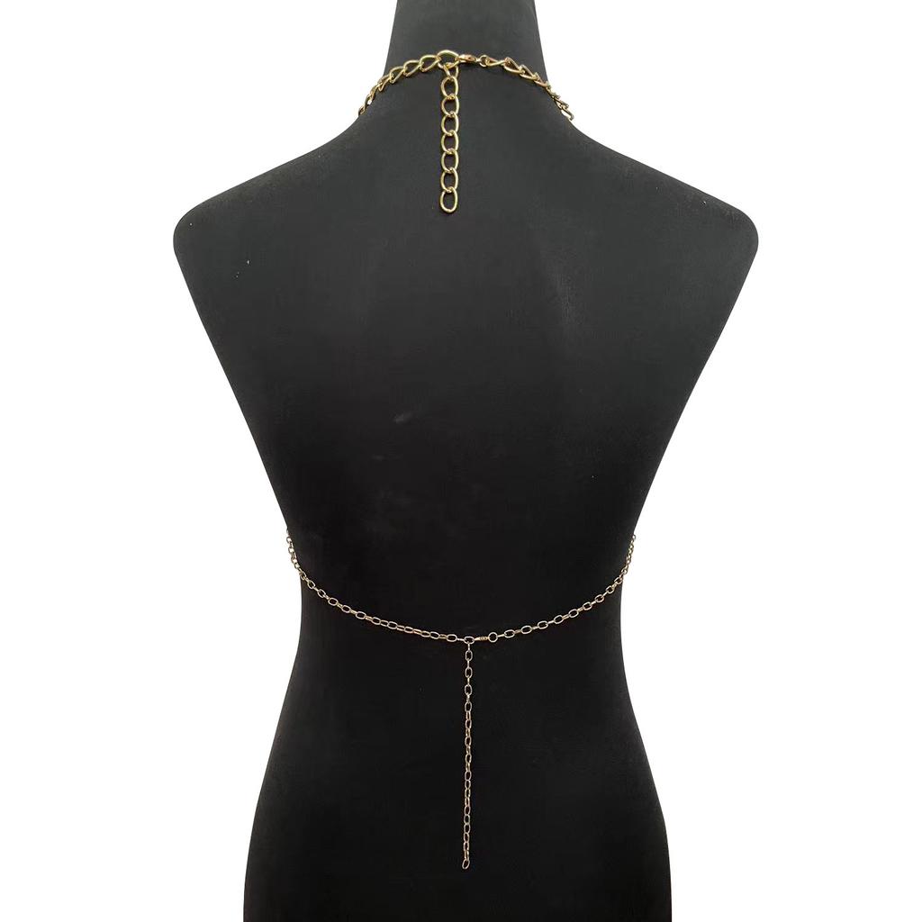 Сексуальная цепочка для тела Женская металлическая цепочка для тела Харнес Ювелирное украшение Декорация Фестиваль Рейв Танцевальный костюм Аксессуары