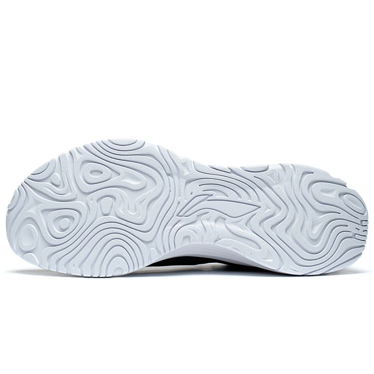 Li Ning Yue Ying Element Lace-Up Fabric TPU Resilient Breathable Wear-Resistant Low-Top Light Foam Running Shoes Men Sneaker Black ARHT005-8