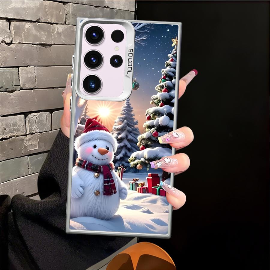 Зимний Рождественский Снеговик Мягкий Чехол для Телефона для Samsung Galaxy S22 Ultra S21 S24Ultra S20 FE S25Plus S23 S25 S24 FE Note 20