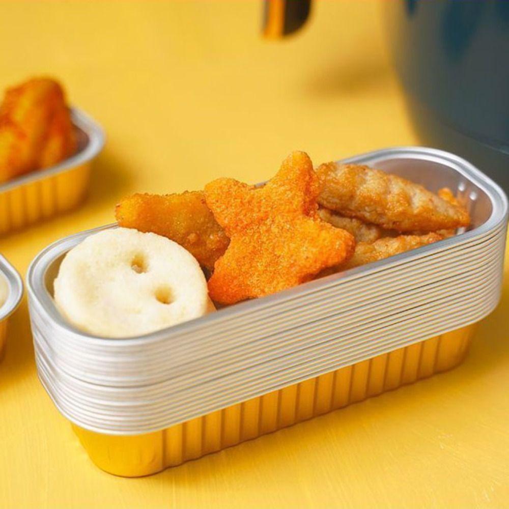 200ML Capacity Foil Container Rectangular Shape Aluminum Foil Box Takeaway Box  Food Takeaway