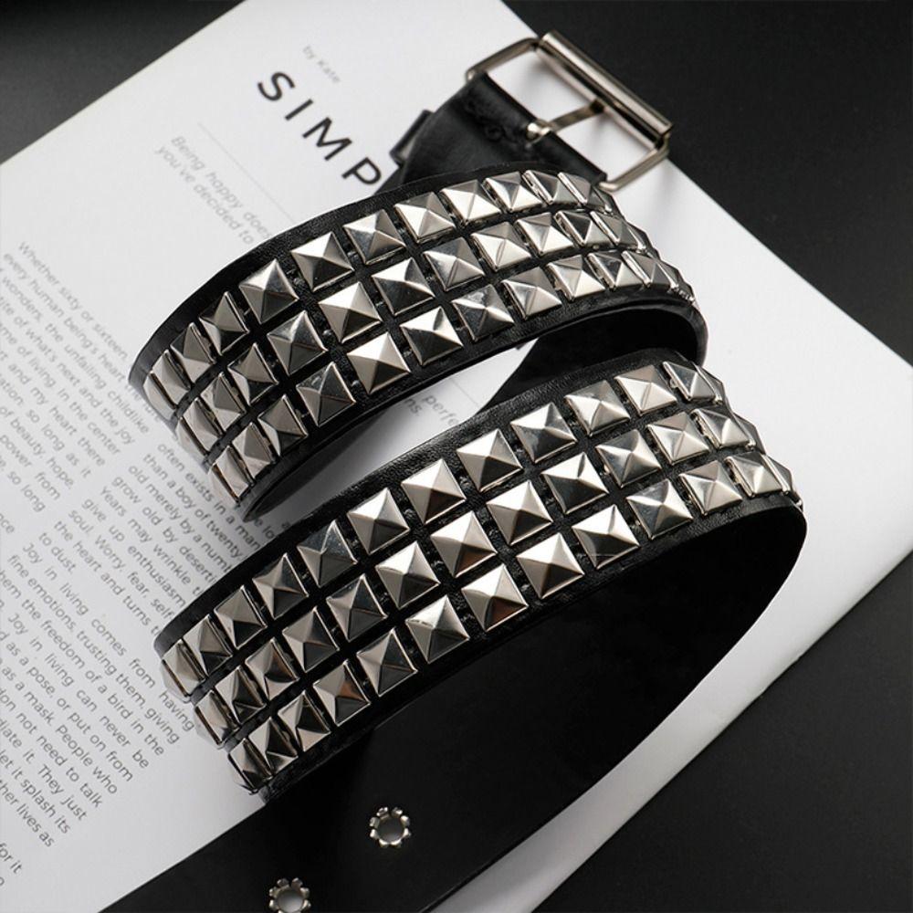 Retro Heavy Metal Belt Y2K Nightclub Rock Style Belt Trend Women's Belts Fashion Decoration