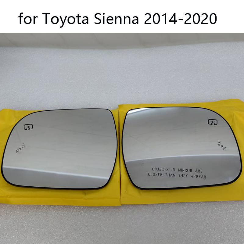 Replacement for Toyota Sienna 2014 2015 2016 2017 2018 2019 2020 Heated Blind Spot Warning Rear Mirror Glass with Light