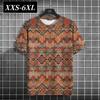 XXS-6XL Винтажная мужская футболка с этническим принтом Повседневная летняя футболка с коротким рукавом и круглым вырезом Уличная мужская свободная мужская одежда