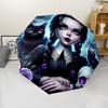 Wednesday Addams Print Automatic Umbrella, 8 Rib Iron Frame, Plastic Handle, Suitable for Outdoor Travel &Daily , Ideal Gift