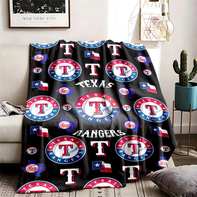 Texas Rangers Theme Personalized Outdoor Flannel Blankets Soft And Suitable For All Seasons Perfect For Sofas Beds And Camping