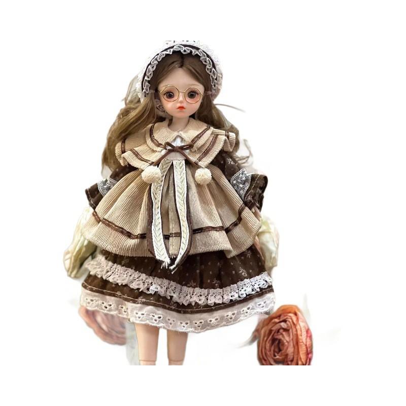 30cm Artistic BJD Doll Set With Custom Outfit - 1/6 Scale Collectible Fashion Girls Ages 7-14