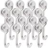 Set of 16 Magnetic Hooks, 16mm Diameter, Super Strong Magnetic Storage Hooks, 10kg Vertical Load Capacity, Metal with Magnetic Attachments, Suitable F