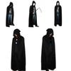 1/2/3pcs Black Halloween Party Cloak Cosplay Dress Up Costume Reaper Big Cloak Devil Hat Long Cloaks Scary Witch Devil Role Play