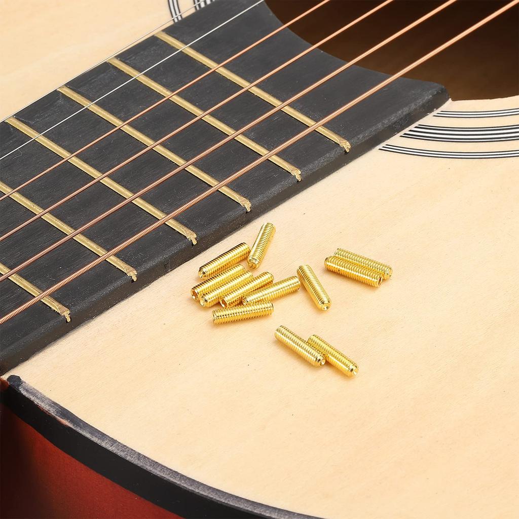 Винт регулировки высоты седла гитарного бриджа uxcell метрический M3x12 серебристый для бриджа электрогитары 12 шт.