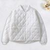 Yousheng Women Winter Baseball Coat Stand Collar Windproof Thin Padded Solid Color Cardigan Long Sleeves Warm Daily Wear Outdoor Jacket
