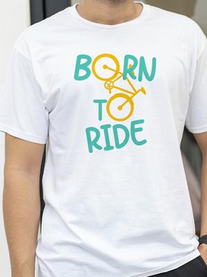 Футболка с принтом 'Born To Ride' Повседневные топы с коротким рукавом Летние футболки для мужчин и женщин Хлопок С круглым вырезом Оверсайз Уличная одежда Базовый топ