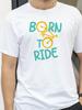 Футболка с принтом 'Born To Ride' Повседневные топы с коротким рукавом Летние футболки для мужчин и женщин Хлопок С круглым вырезом Оверсайз Уличная одежда Базовый топ