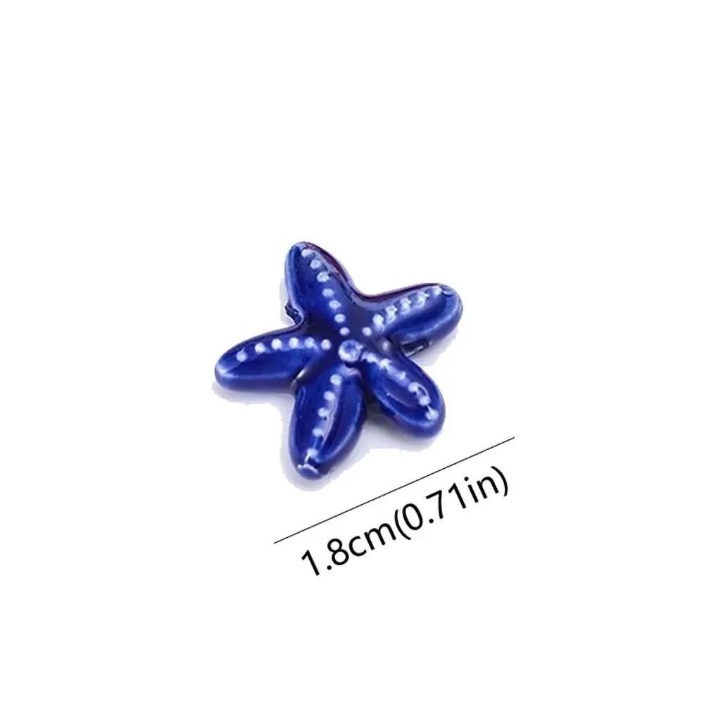 Starfish Shape Starfish Beads Ceramic Material Large Hole Beads Ceramic Beads Earrings Making