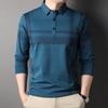 Весенняя новая мужская футболка-поло с длинными рукавами и воротником-поло для молодежи и среднего возраста, повседневная тонкая мужская одежда