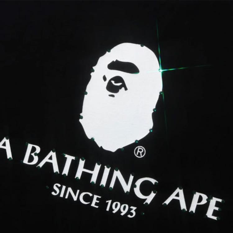 Bape Кристальный Камень A BATHING APE Свободная Футболка 1H30-110-061