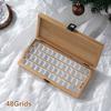 24/36/42/48 Grids Portable Bamboo Wood Square Nail Polish Palette Case Nail Art Painting Storage Box Empty Diy Nail Polish Glue