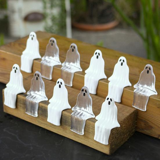 20 Pcs Mini Ghost Ornaments Sitting Ghost Miniatures Halloween Screaming