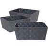Storage Basket - Set of 3 - Grey - Polypropylene - 33 X 23 X 14 Cm - Decorative and Practical