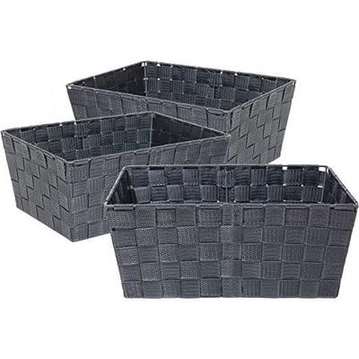 Корзина для хранения - Набор из 3 шт. - Серый - Полипропилен - 33 x 23 x 14 см - Декоративная и практичная