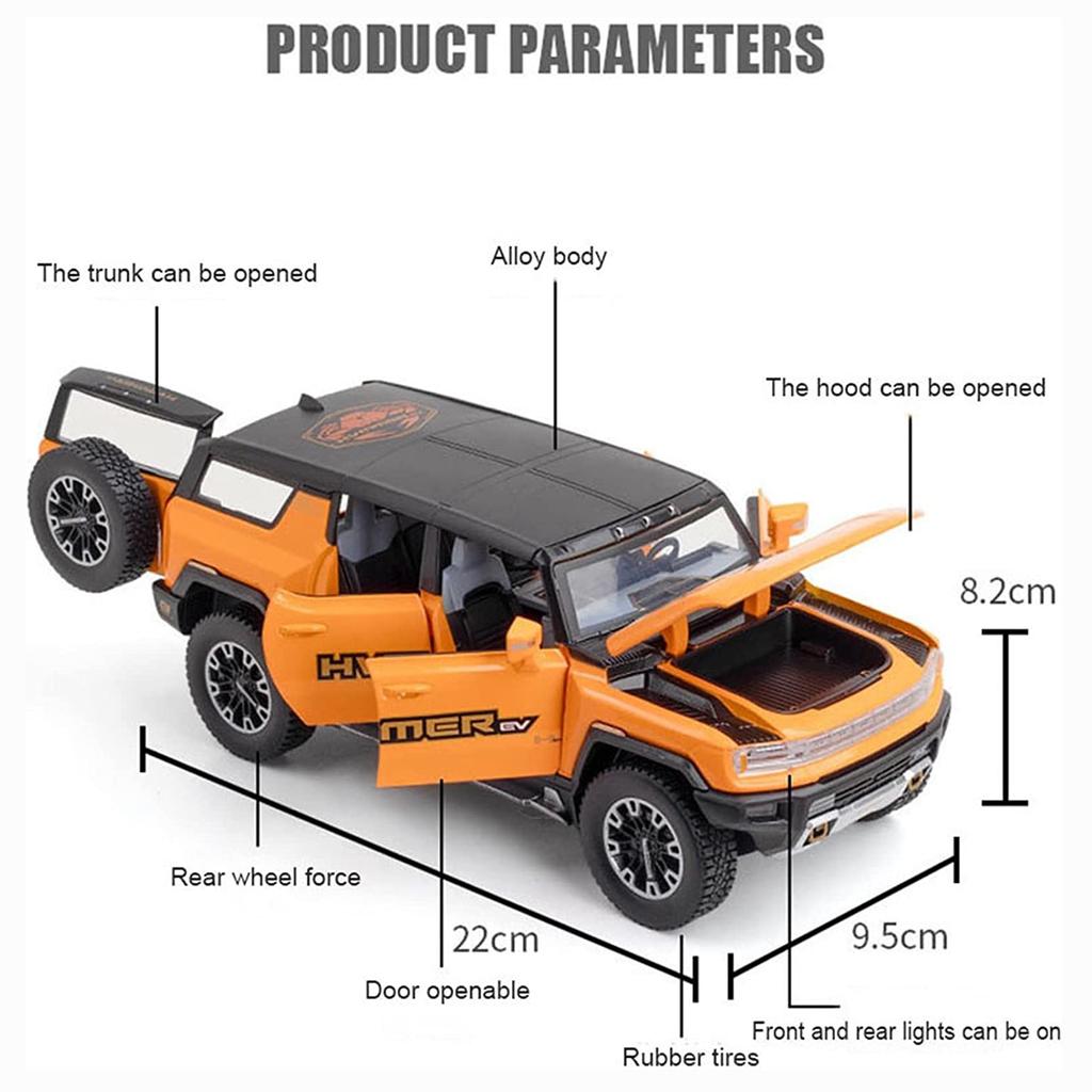 Масштаб 1/24 EV, грузовик, модель автомобиля из сплава, новая энергия, внедорожник, игрушки со звуком и светом, два стиля, подарки для детей