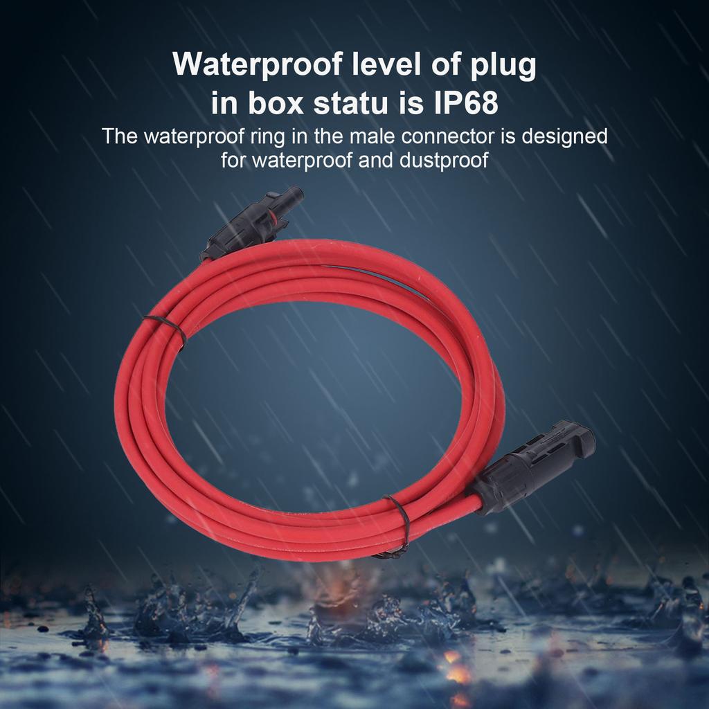 2pcs 12AWG 4mm² Solar Panel Extension Cable Black Red Solar Adaptor Extension Cable with Female Male Connector 1000V