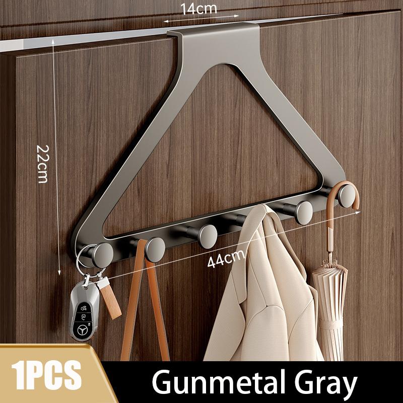 Треугольные крючки над дверью, Органайзер-стойка для подвешивания из углеродистой стали с 6 крючками для одежды, сумок, Вешалка на дверь для ванной комнаты, кухни