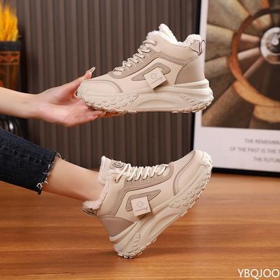 Зимняя новая модная универсальная женская обувь на высоком голенище, на толстой подошве, повседневная удобная женская обувь, минималистичная обувь-червяк