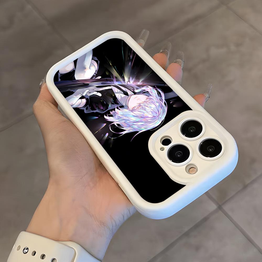 Аниме L-Земля блестящих Чехол для телефона Для iPhone 17 Air 16 E 15 14 Plus 13 12 11 Pro Max Белый Небесный Глаз Ступенчатый Защитный Чехол