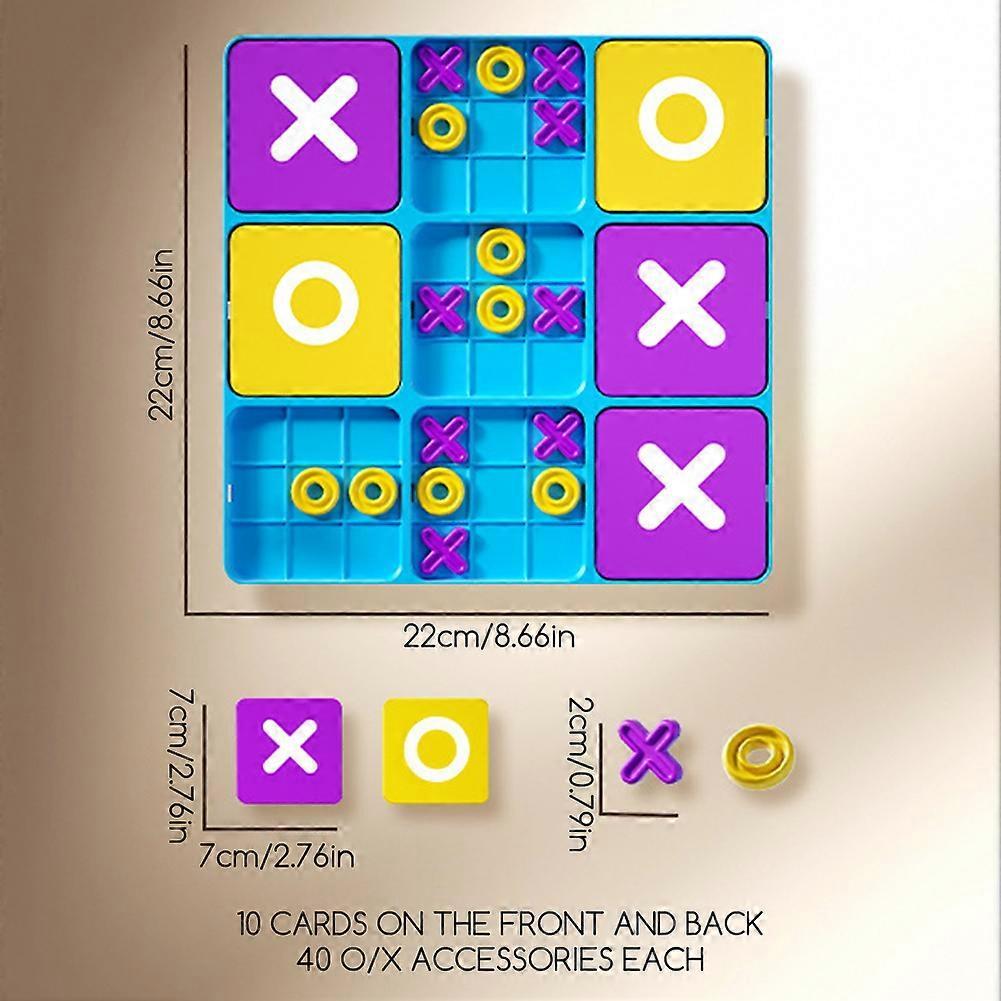 Tic Tac Toe Game - Tic Tac Toe Board Game Travel Fidget Toy for Kids Adults Family Game Night & Christmas Party Fun